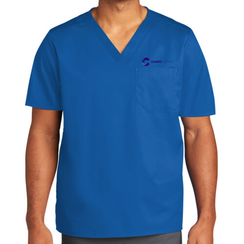 Scrubs - Unisex WorkFlex Chest Pocket V Neck Top Thumbnail